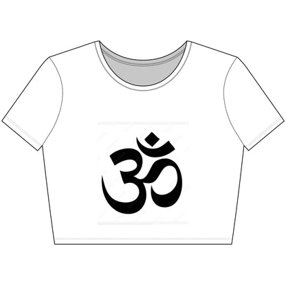 Om Symbol Women’s Crop Tee, Spiritual Crop Top, Yoga Shirt, Festival Wear, Gift for Her, Mindfulness Fashion