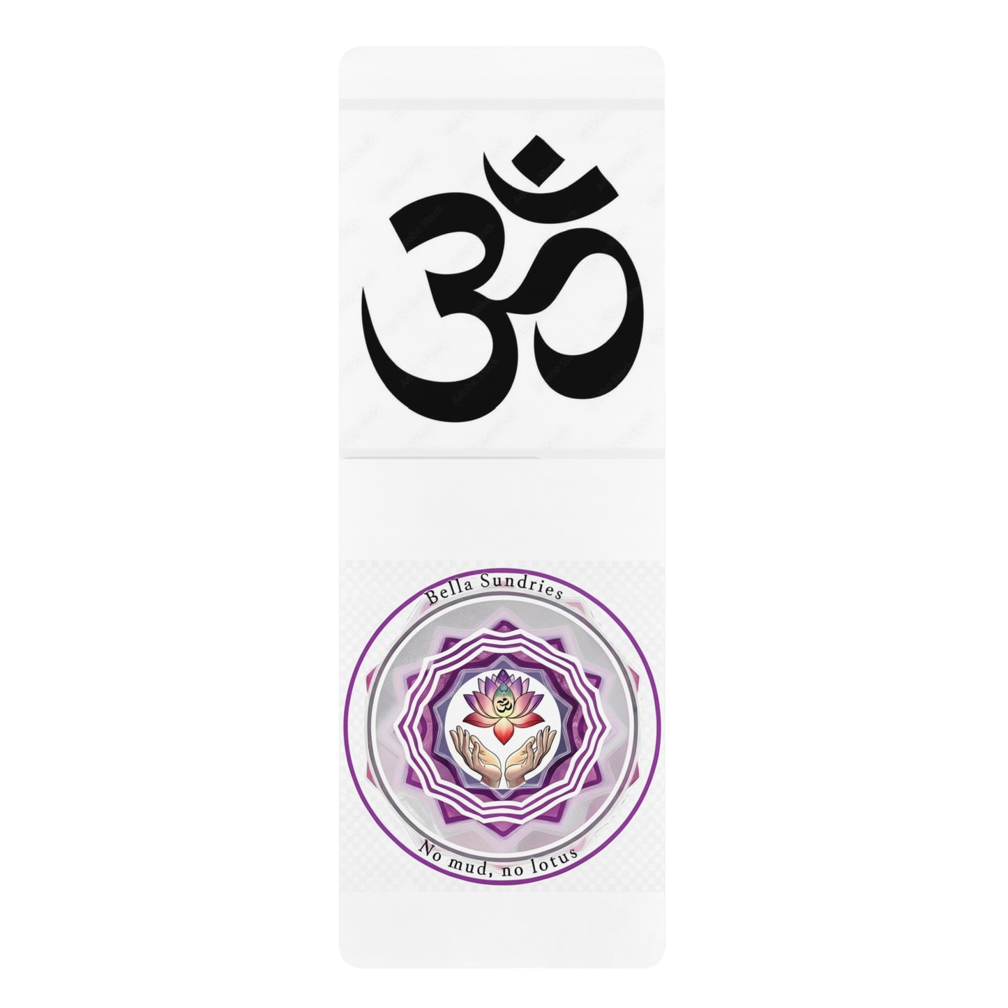 Om & Lotus Design Rubber Yoga Mat | Eco-Friendly, Non-Slip, Yoga Gift for Meditation, Home Practice, Fitness
