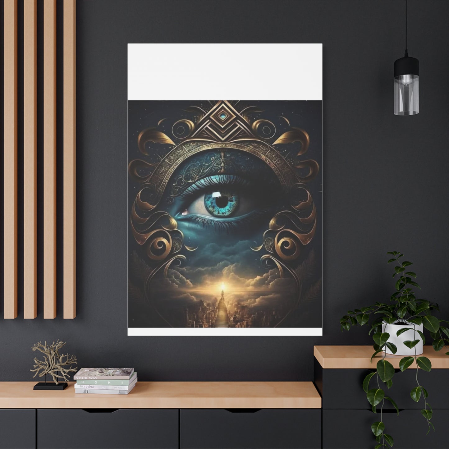 Mystical Eye Canvas Wall Art, Boho Decor, Home Wall Art, Unique Gift, Modern Artwork, Eye Design