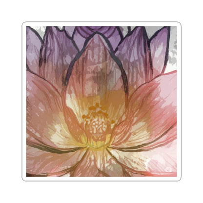 Floral Kiss-Cut Stickers | Vibrant Lotus Design, Laptop Decor, Gift for Flower Lovers, Journal Stickers, Art for Home