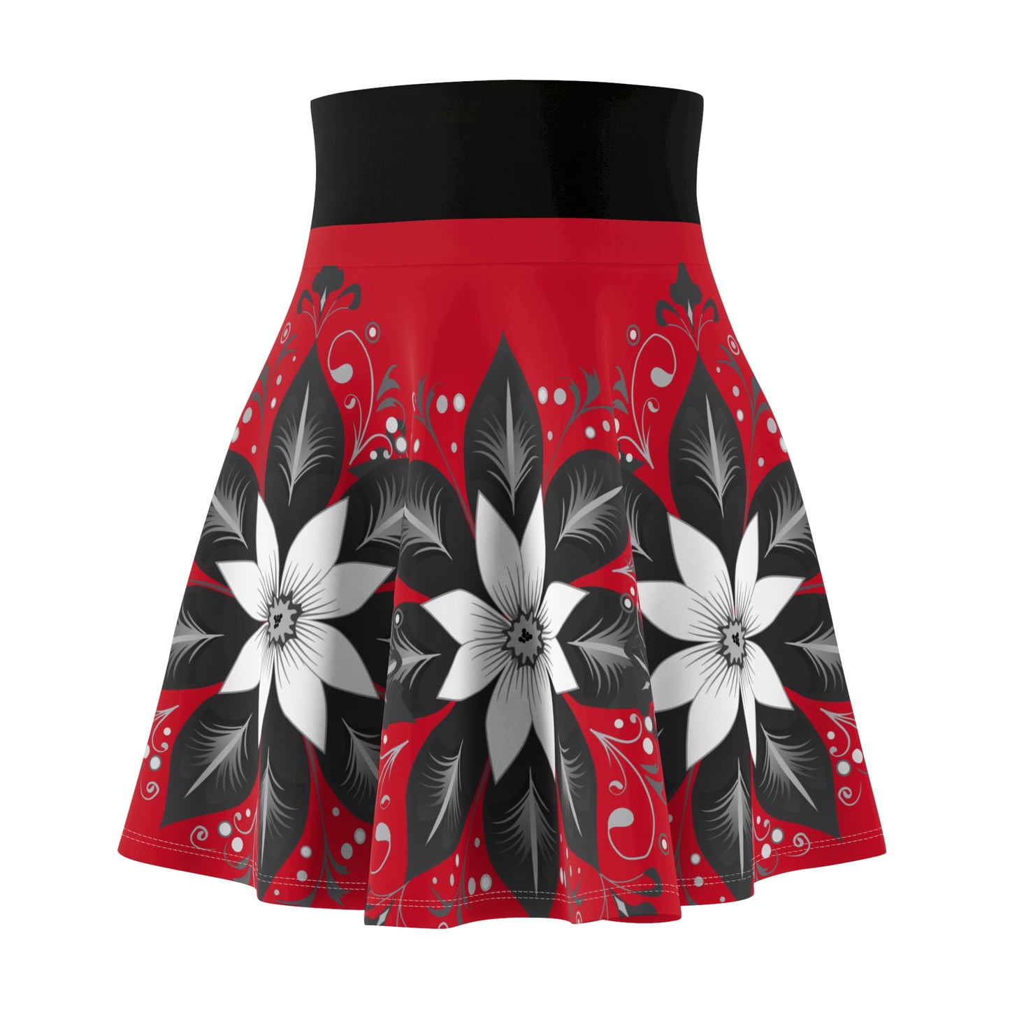 Chic Floral Women's Skater Skirt, Trendy Outfit, Casual Wear, Spring Fashion, Perfect for Parties, Floral Print Skirt