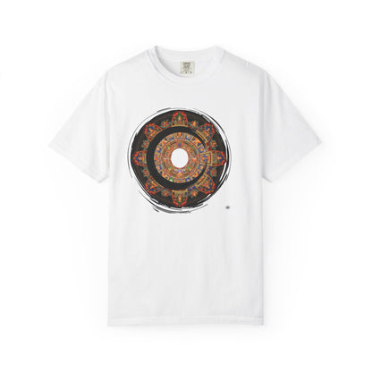 Colorful Mandala T-Shirt, Unisex Garment-Dyed Tee, Bohemian Style Shirt, Casual Wear for Festivals, Unique Gift Idea
