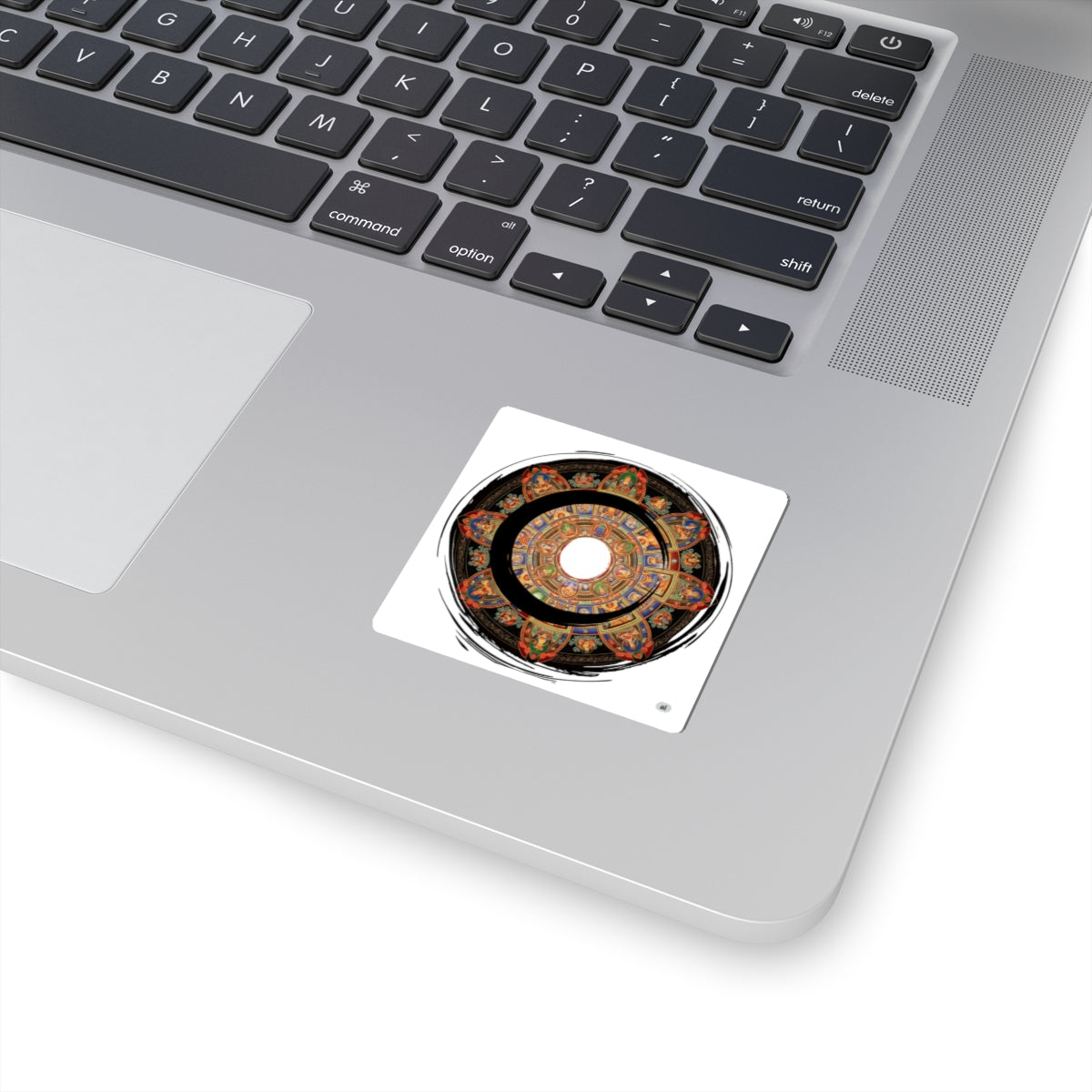Vibrant Mandala Kiss-Cut Stickers, Decorative Laptop Decal, Bohemian Art, Spiritual Decor, Unique Gift for All Occasions