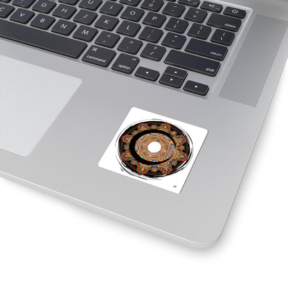 Vibrant Mandala Kiss-Cut Stickers, Decorative Laptop Decal, Bohemian Art, Spiritual Decor, Unique Gift for All Occasions