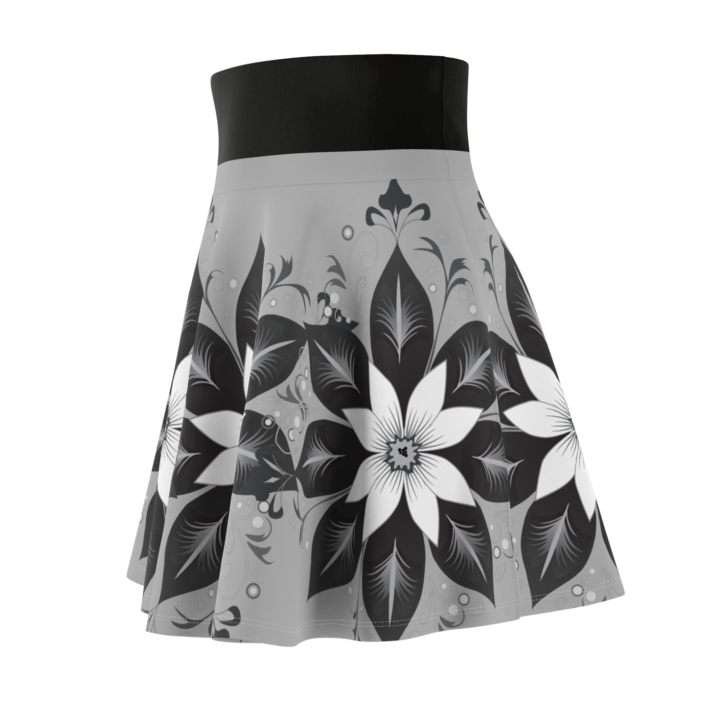 Chic Floral Women's Skater Skirt, Trendy Outfit, Casual Wear, Spring Fashion, Perfect for Parties, Floral Print Skirt