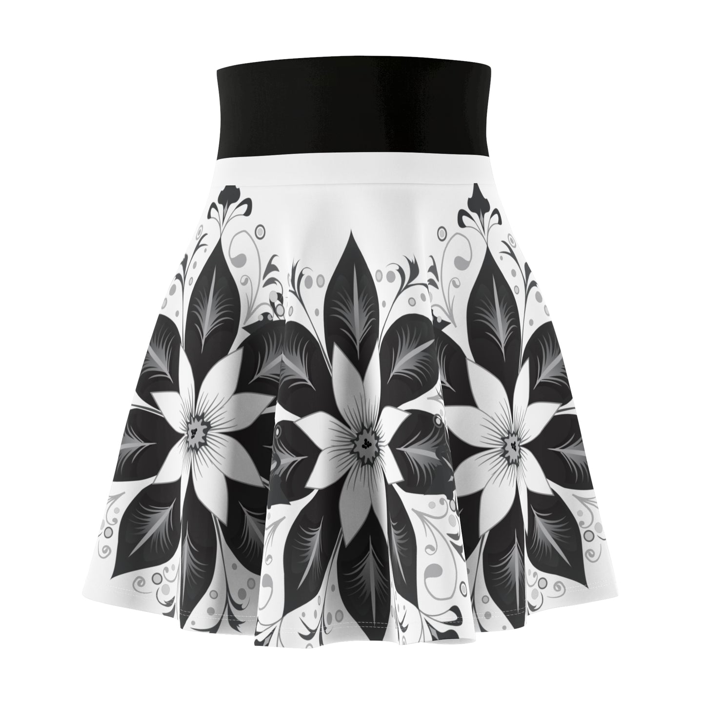 Chic Floral Women's Skater Skirt, Trendy Outfit, Casual Wear, Spring Fashion, Perfect for Parties, Floral Print Skirt