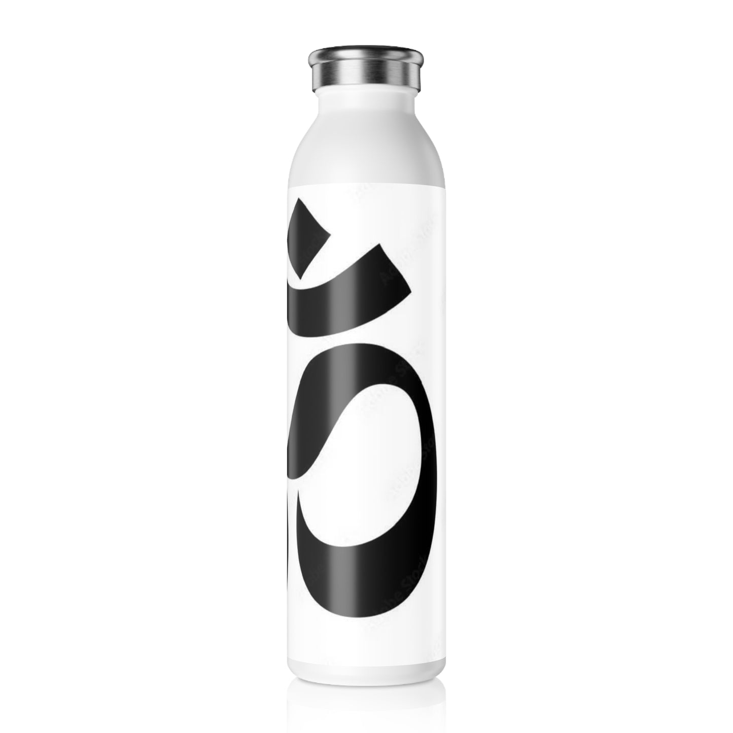 Stylish Slim Water Bottle with Om Symbol, Yoga Gift, Reusable Water Bottle, Eco-Friendly Drinkware, Perfect for Fitness and Meditation