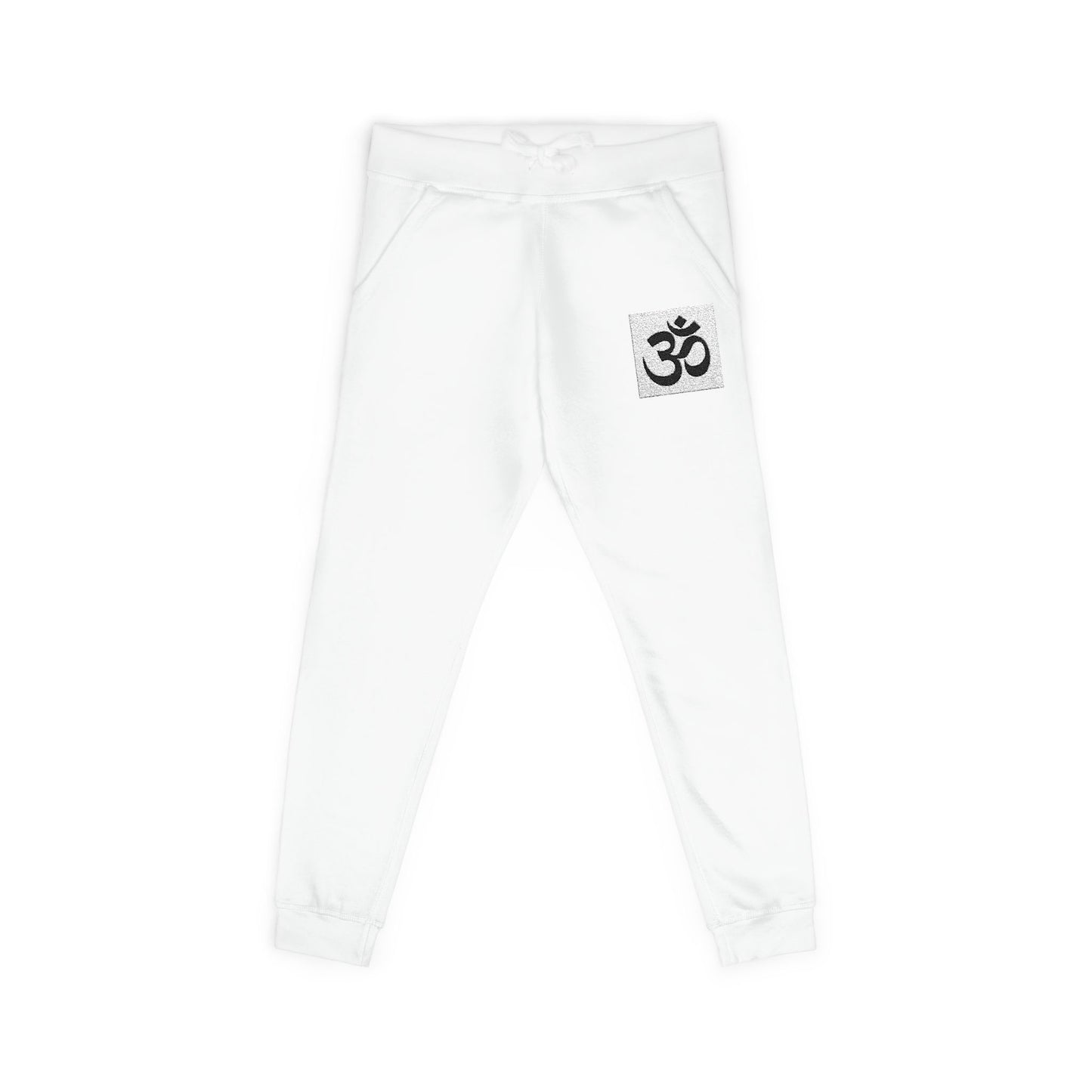 Cozy Unisex Fleece Sweatpants with Embroidered Design, Relaxed Fit Lounge Pants, Travel Joggers, Gift for Her/Him, Stylish Athleisure