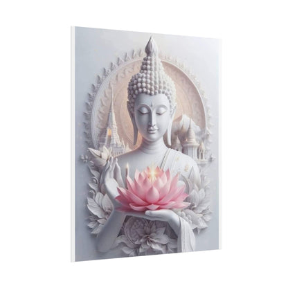 Zen Buddha Rolled Posters | Spiritual Wall Art, Meditation Decor, Mindfulness Gift, Lotus Flower Print, Home Aesthetic