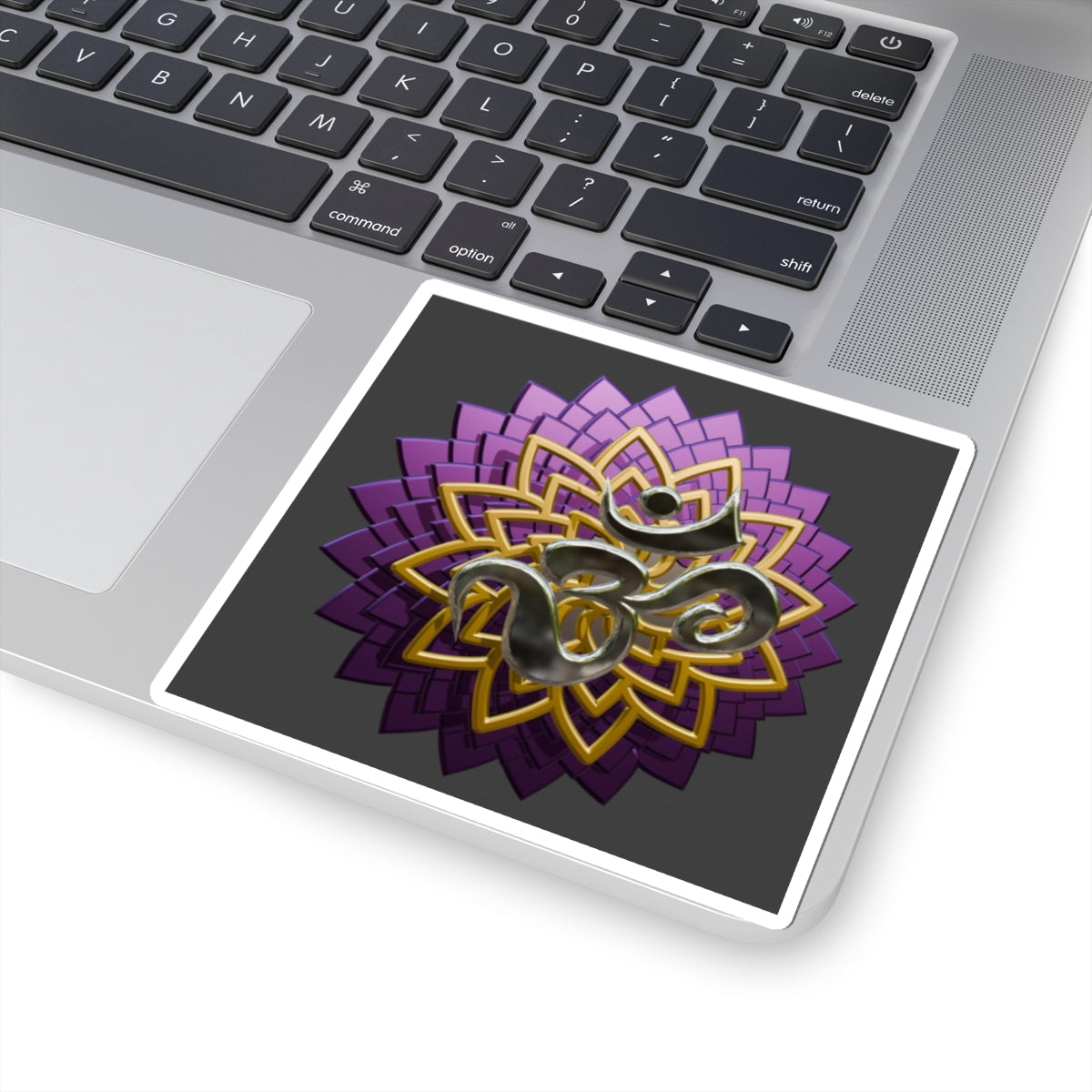 Meditative Lotus Kiss-Cut Stickers - Yoga Decor, Spiritual Art, Laptop Decal, Gifts for Mindfulness, Boho Home