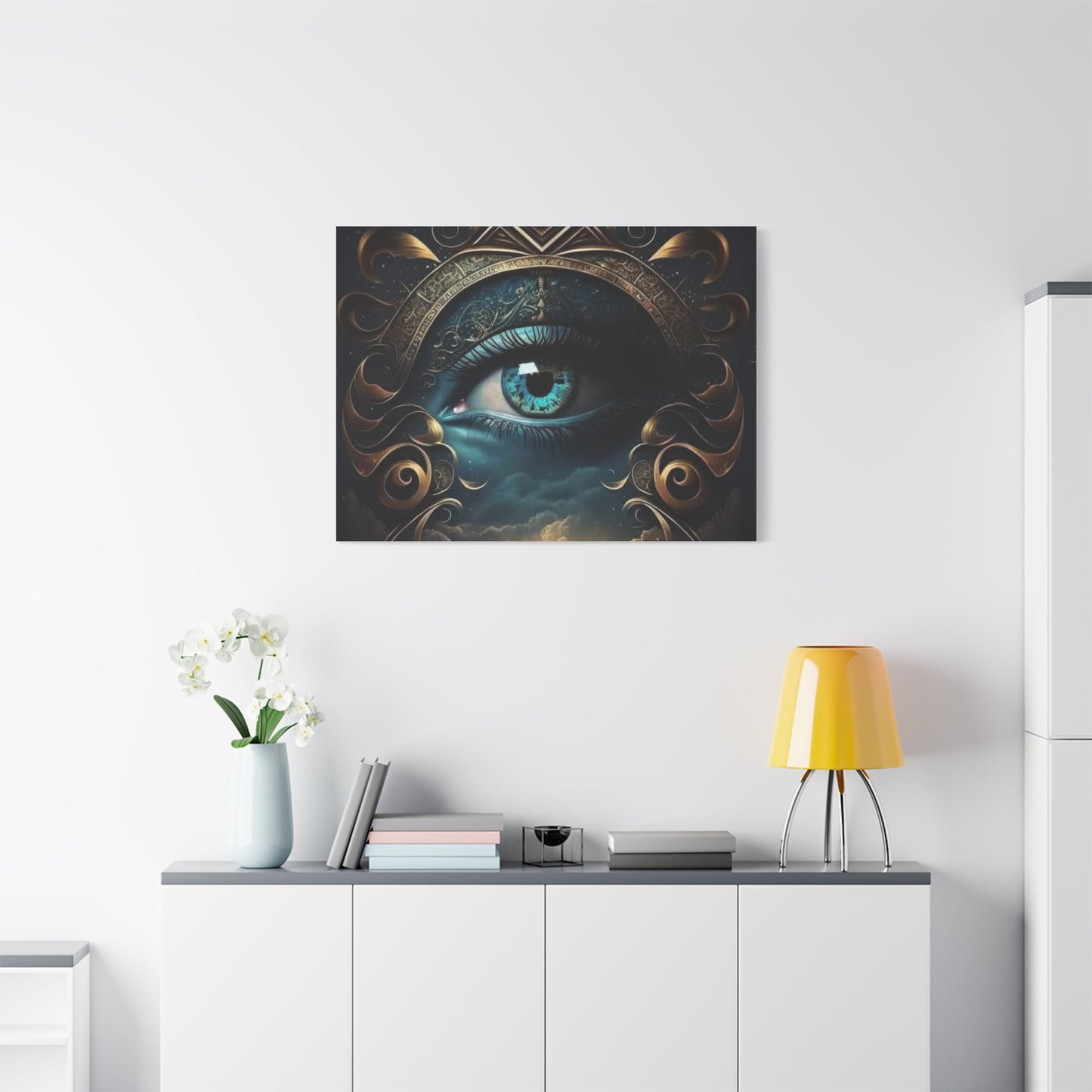 Mystical Eye Canvas Wall Art, Boho Decor, Home Wall Art, Unique Gift, Modern Artwork, Eye Design