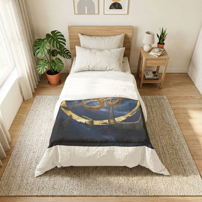 Om Symbol Cotton Comforter — Spiritual Boho Bedspread