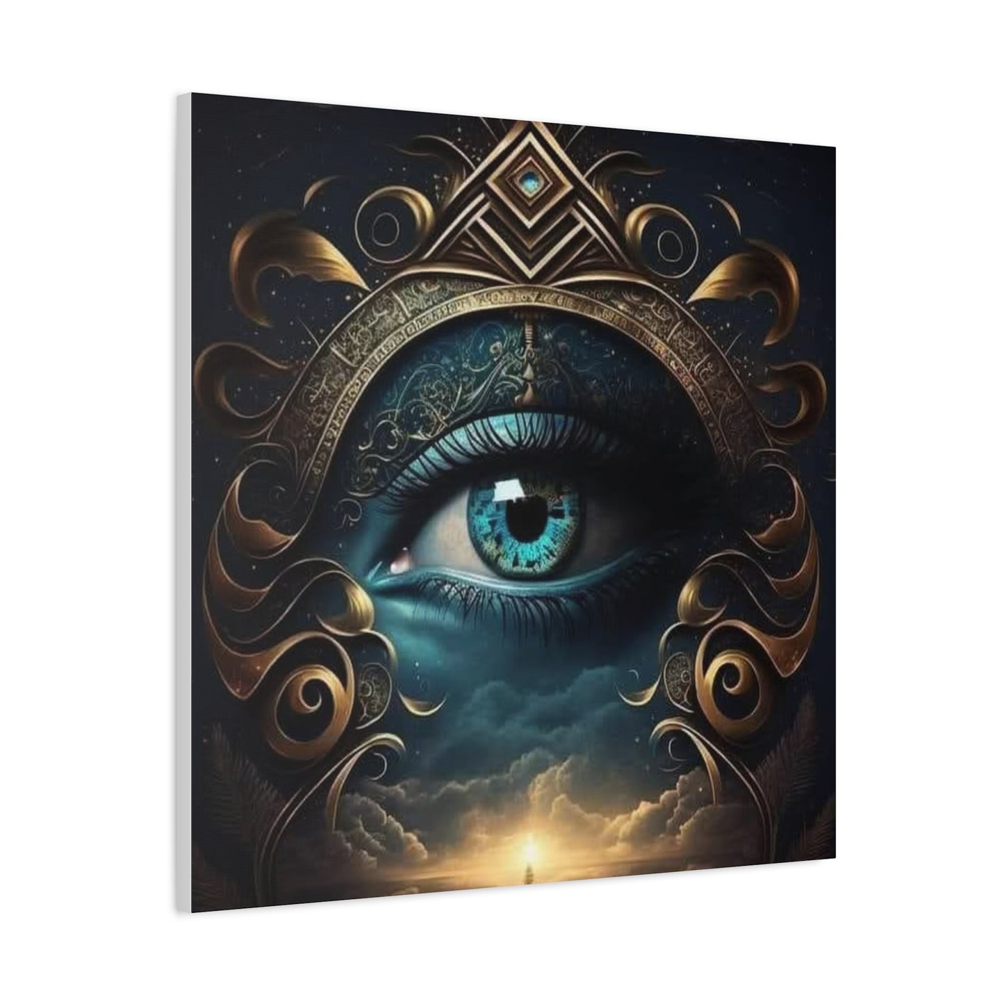 Mystical Eye Canvas Wall Art, Boho Decor, Home Wall Art, Unique Gift, Modern Artwork, Eye Design