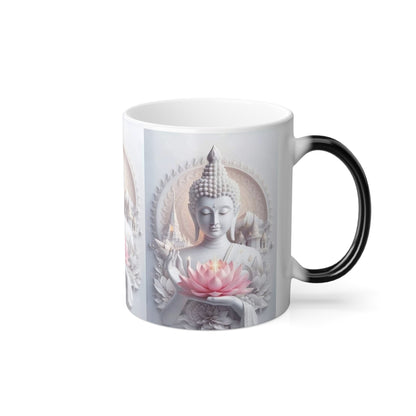 Color Morphing Buddha Mug, Zen Gift, Meditation Mug, Unique Coffee Mug, Color Change Mug, Mindfulness Gift