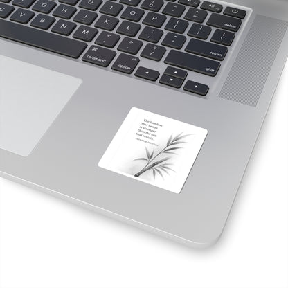 Mindful Bamboo Quote Stickers, Inspirational Vinyl Decals, Nature-Themed Art, Gift for Motivation, Journal Decoration, Laptop Stickers