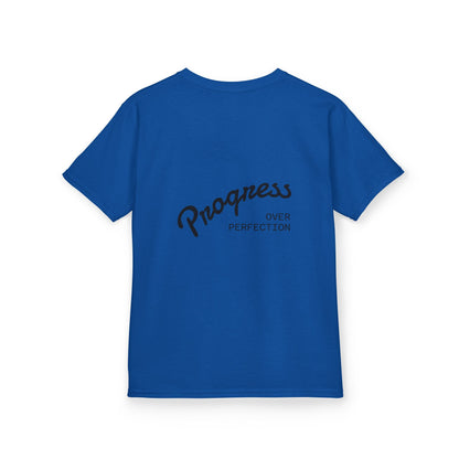 Kids Tee — ‘Progress Over Perfection’ Lotus Graphic