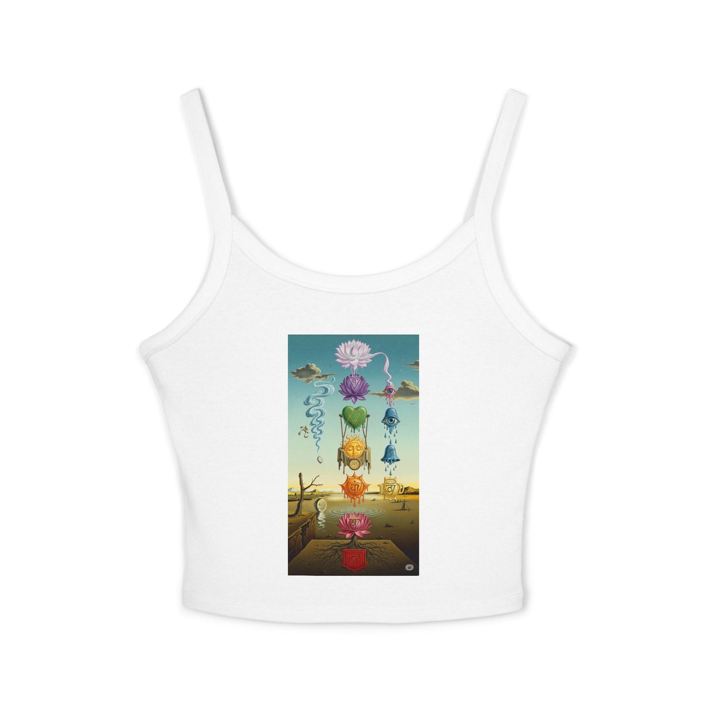 Spiritual Women's Spaghetti Strap Tank Top with Artistic Designs, Yoga Wear, Festival Apparel, Bohemian Clothing, Summer Style