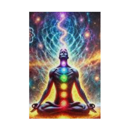 Meditation Puzzle with Chakra Artwork - Spiritual Gifts for Mindfulness, Relaxation, Yoga, Meditation Decor, Unique Gift Idea