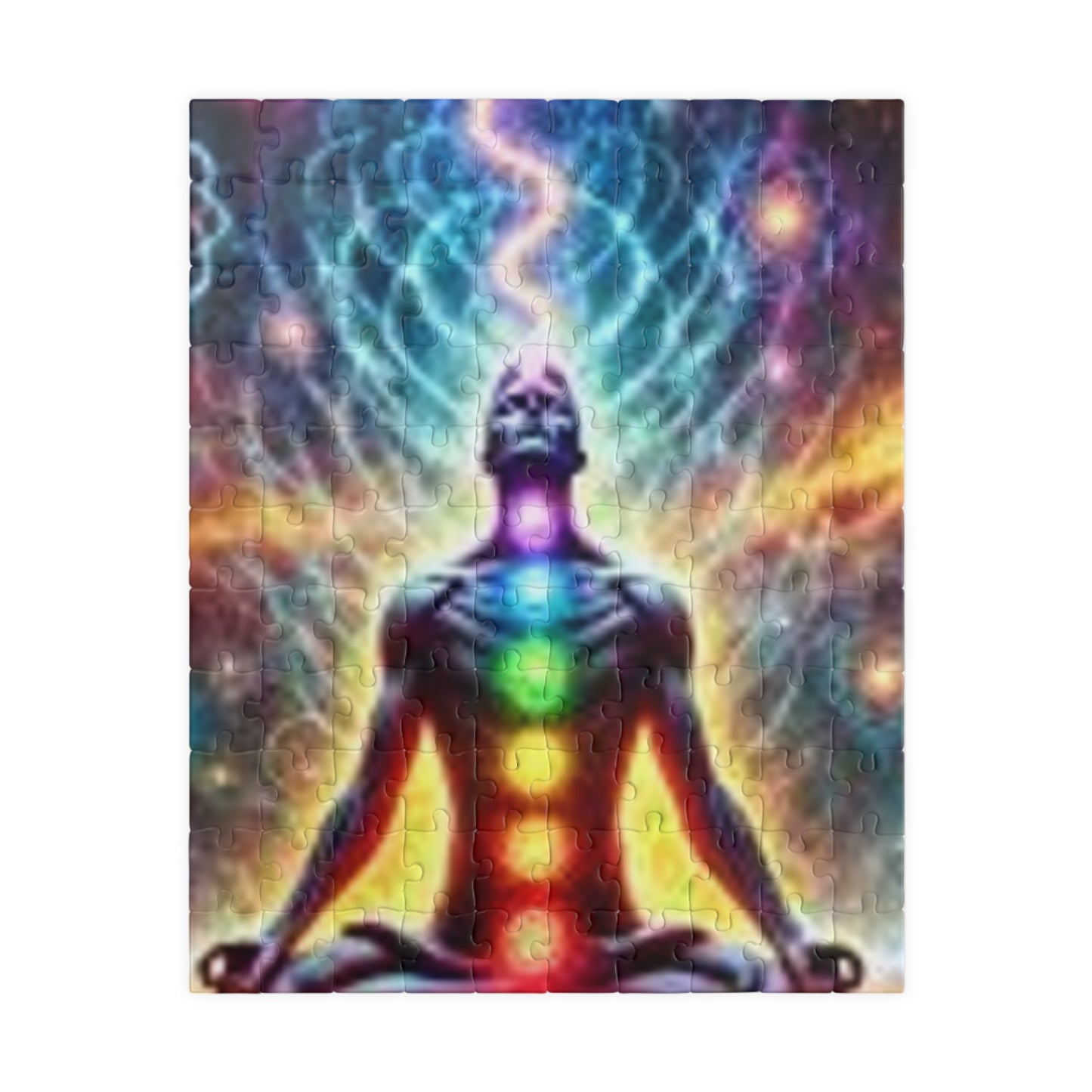 Meditation Puzzle with Chakra Artwork - Spiritual Gifts for Mindfulness, Relaxation, Yoga, Meditation Decor, Unique Gift Idea