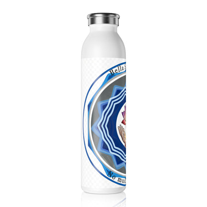 Mindful Slim Water Bottle - Eco-Friendly Hydration, Yoga Gift, Motivational Gift, Wellness Lifestyle, Water Bottle with Lotus Design