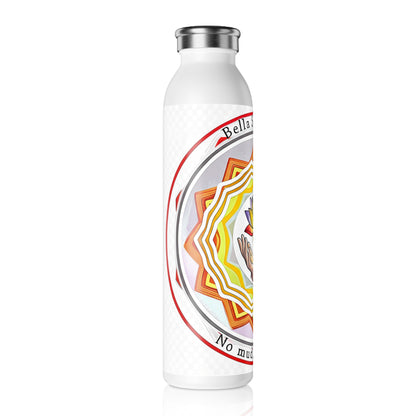 Lotus Design Slim Water Bottle, Eco-Friendly Drinkware, Yoga Gift, Inspirational Water Bottle, Wellness Hydration Companion