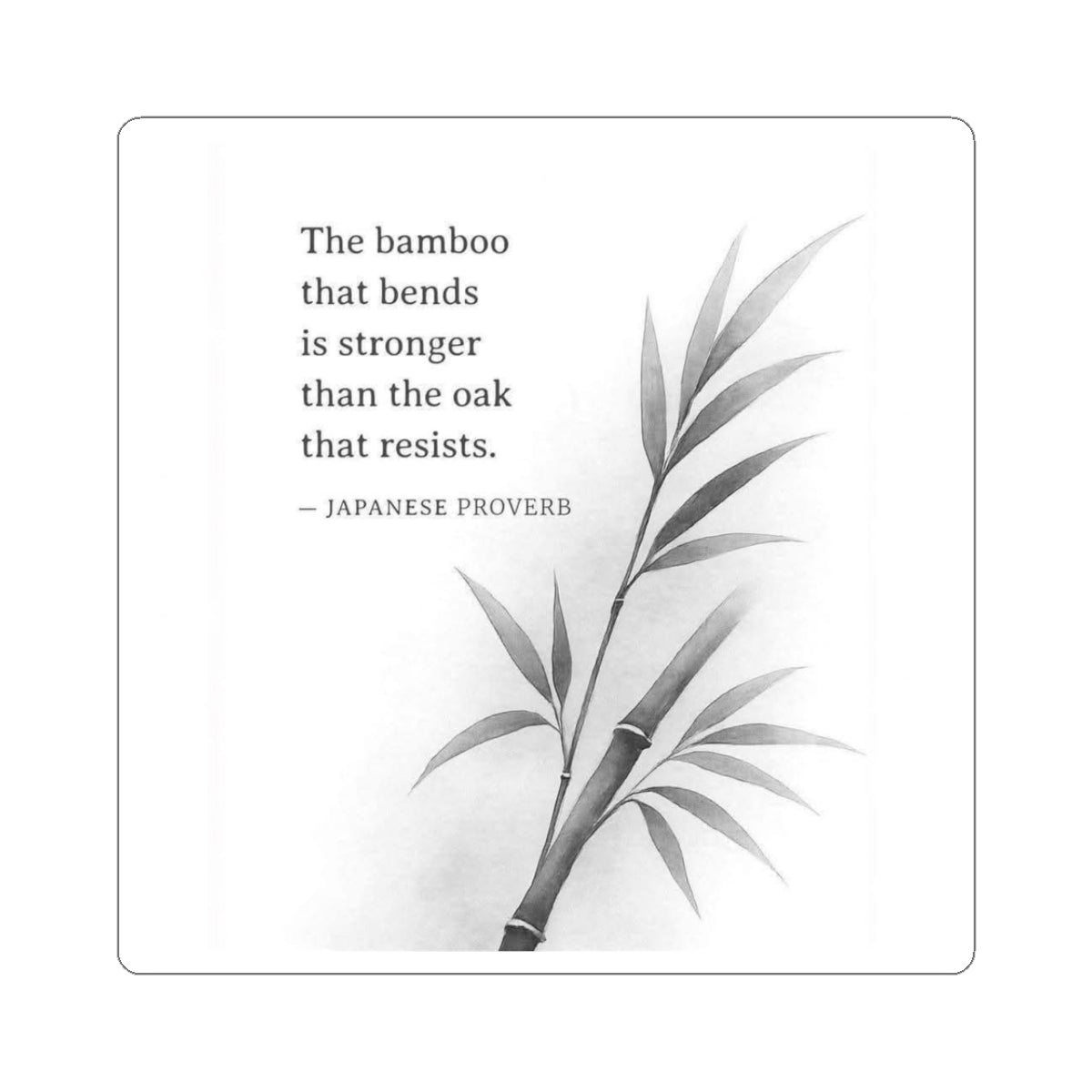 Mindful Bamboo Quote Stickers, Inspirational Vinyl Decals, Nature-Themed Art, Gift for Motivation, Journal Decoration, Laptop Stickers