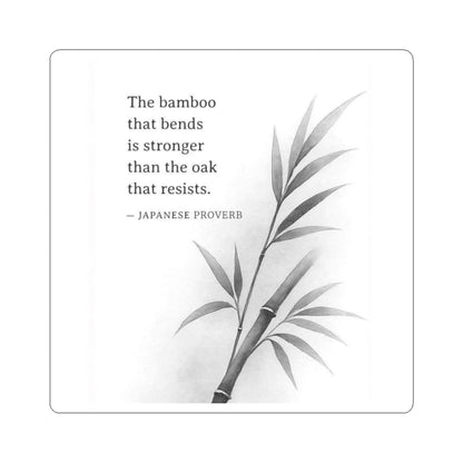 Mindful Bamboo Quote Stickers, Inspirational Vinyl Decals, Nature-Themed Art, Gift for Motivation, Journal Decoration, Laptop Stickers