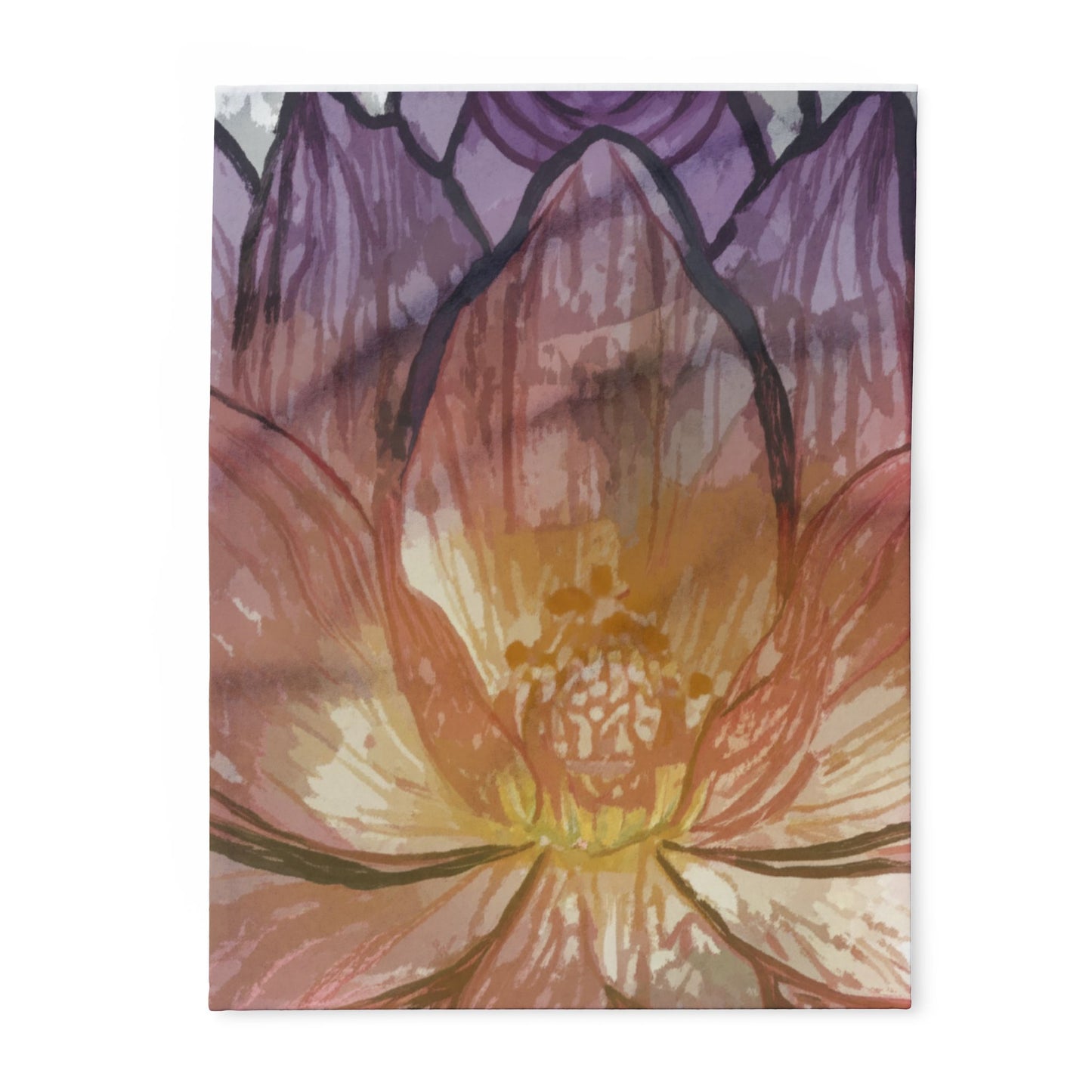 Floral Arctic Fleece Blanket, Cozy Home Decor, Gift for Her, Yoga and Meditation Blanket, Bed Spread, Art Print Blanket