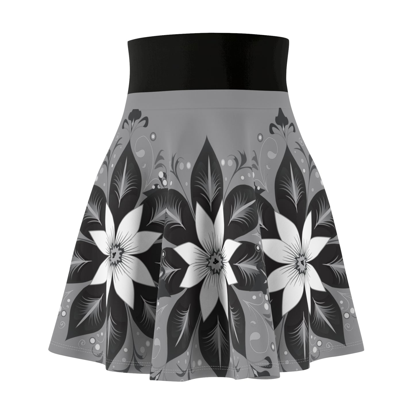 Chic Floral Women's Skater Skirt, Trendy Outfit, Casual Wear, Spring Fashion, Perfect for Parties, Floral Print Skirt