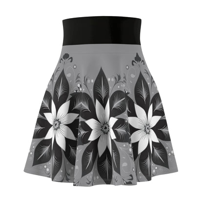 Chic Floral Women's Skater Skirt, Trendy Outfit, Casual Wear, Spring Fashion, Perfect for Parties, Floral Print Skirt