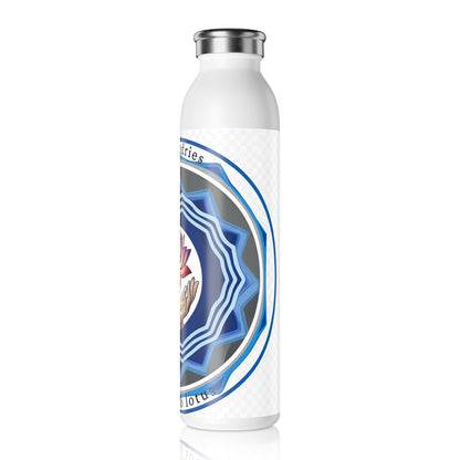 Mindful Slim Water Bottle - Eco-Friendly Hydration, Yoga Gift, Motivational Gift, Wellness Lifestyle, Water Bottle with Lotus Design