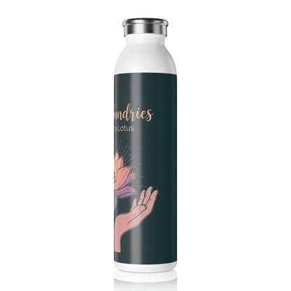 Eco-Friendly Meditation Water Bottle, Lotus Design, Yoga Accessory, Wellness Gift, Spiritual Hydration Bottle, Inspirational Drinkware